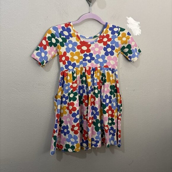 HANNA ANDERSSON PLAYGROUND DRESS POCKETS MULTI DAISY PRINT 130 US8 - Picture 4 of 8